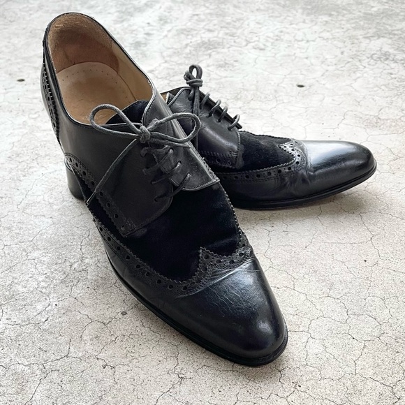 Paul Fredrick Men’s Black Leather Wingtip Oxfords Brogue Dress Shoes Size 10M main image 9
